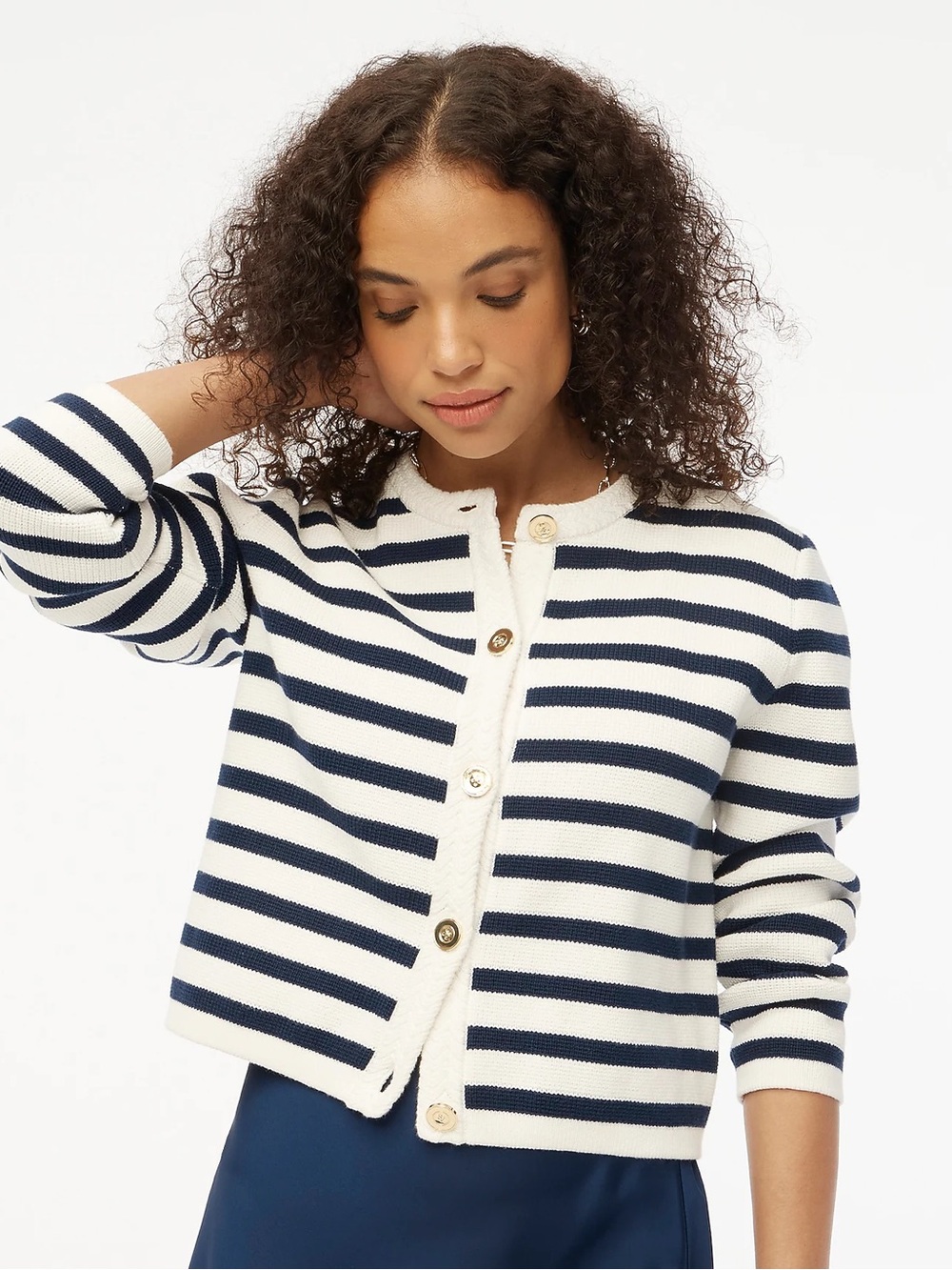 J.Crew Striped Cotton Lady Jacket Cardigan